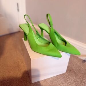 Elegant Lime Green Slingback Heels